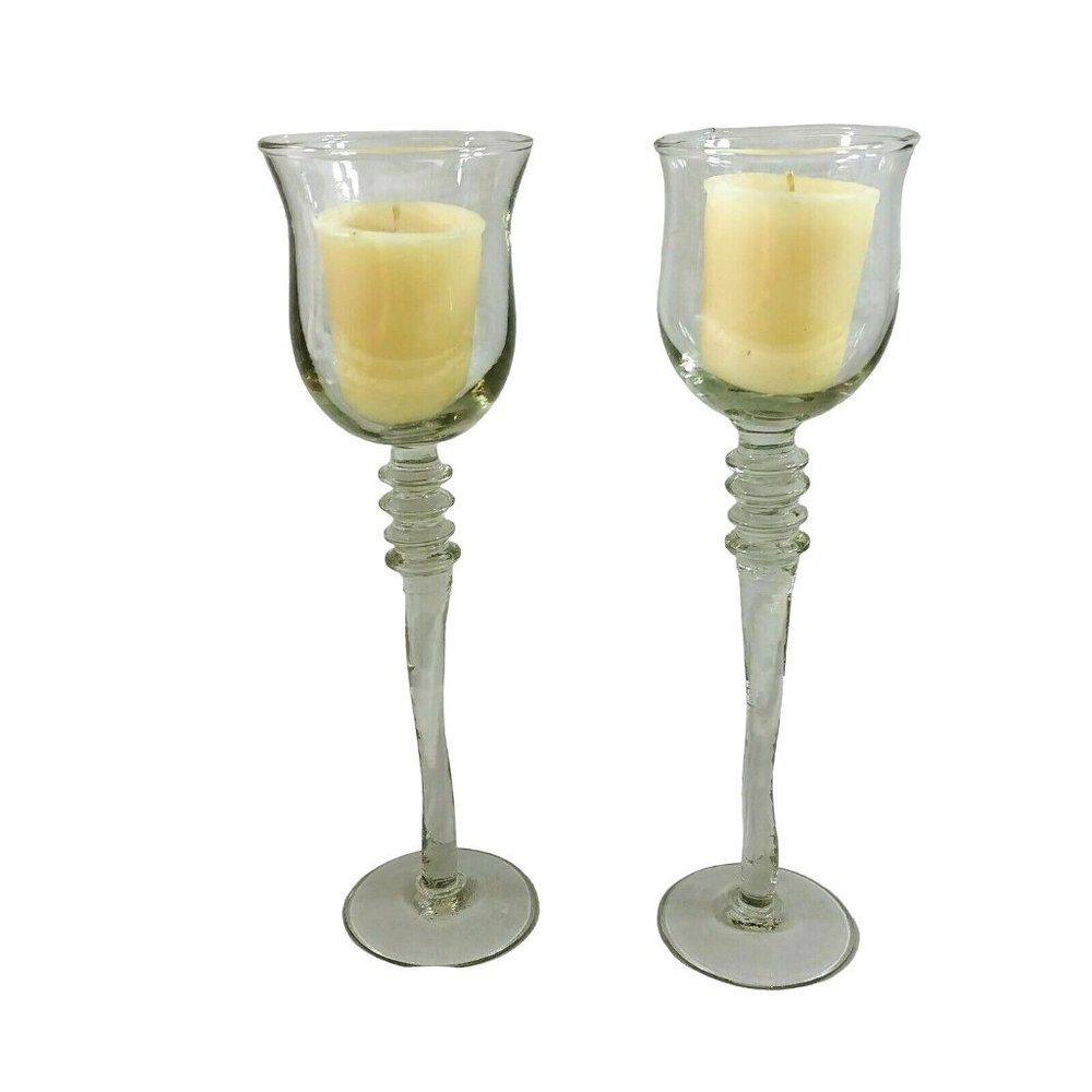 Cordial Aperitif Glasses or Votive Candle Holders Curvy Stems